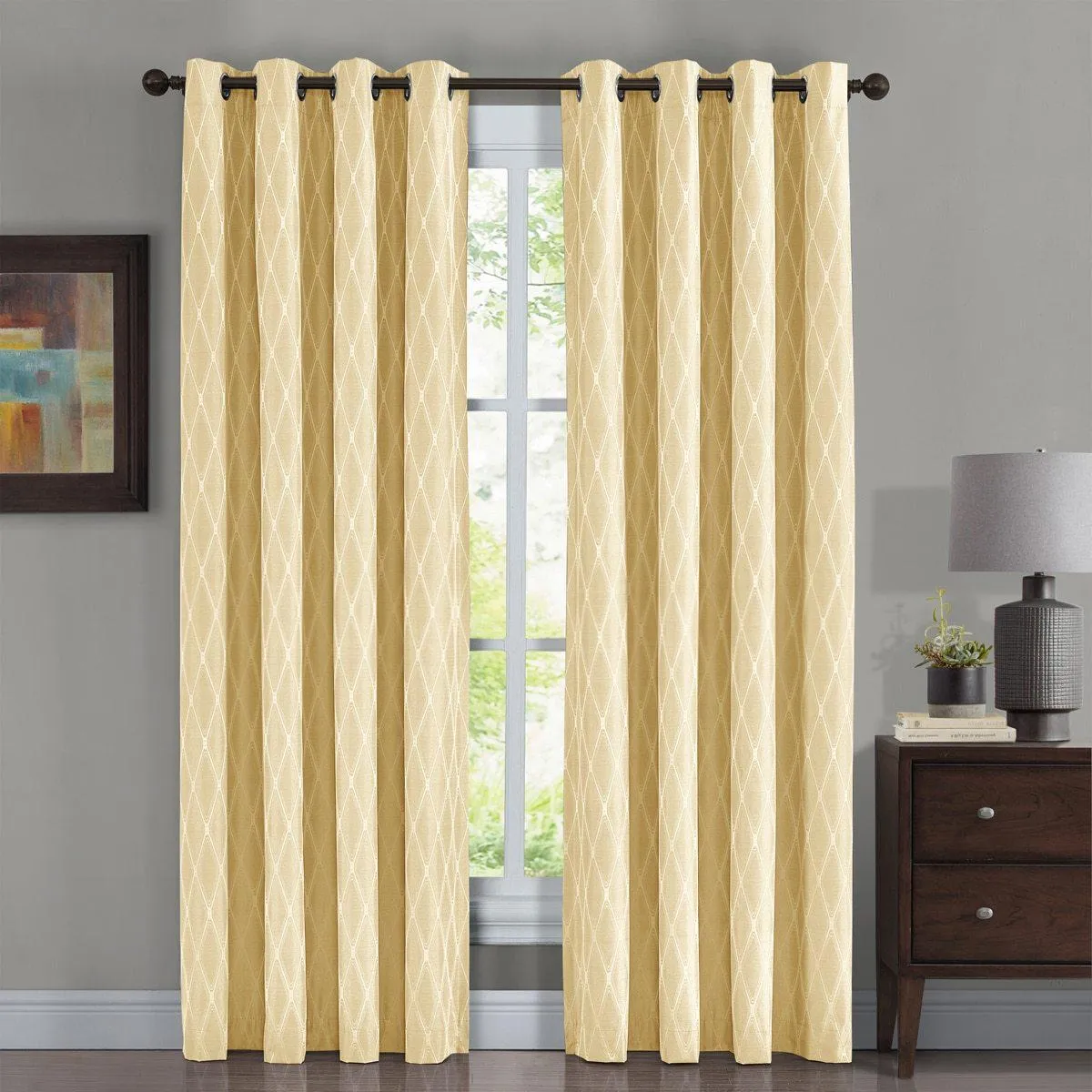 100% Blackout Curtain Jacquard Thermal Insulated Victoria Panels ( Set Of 2)