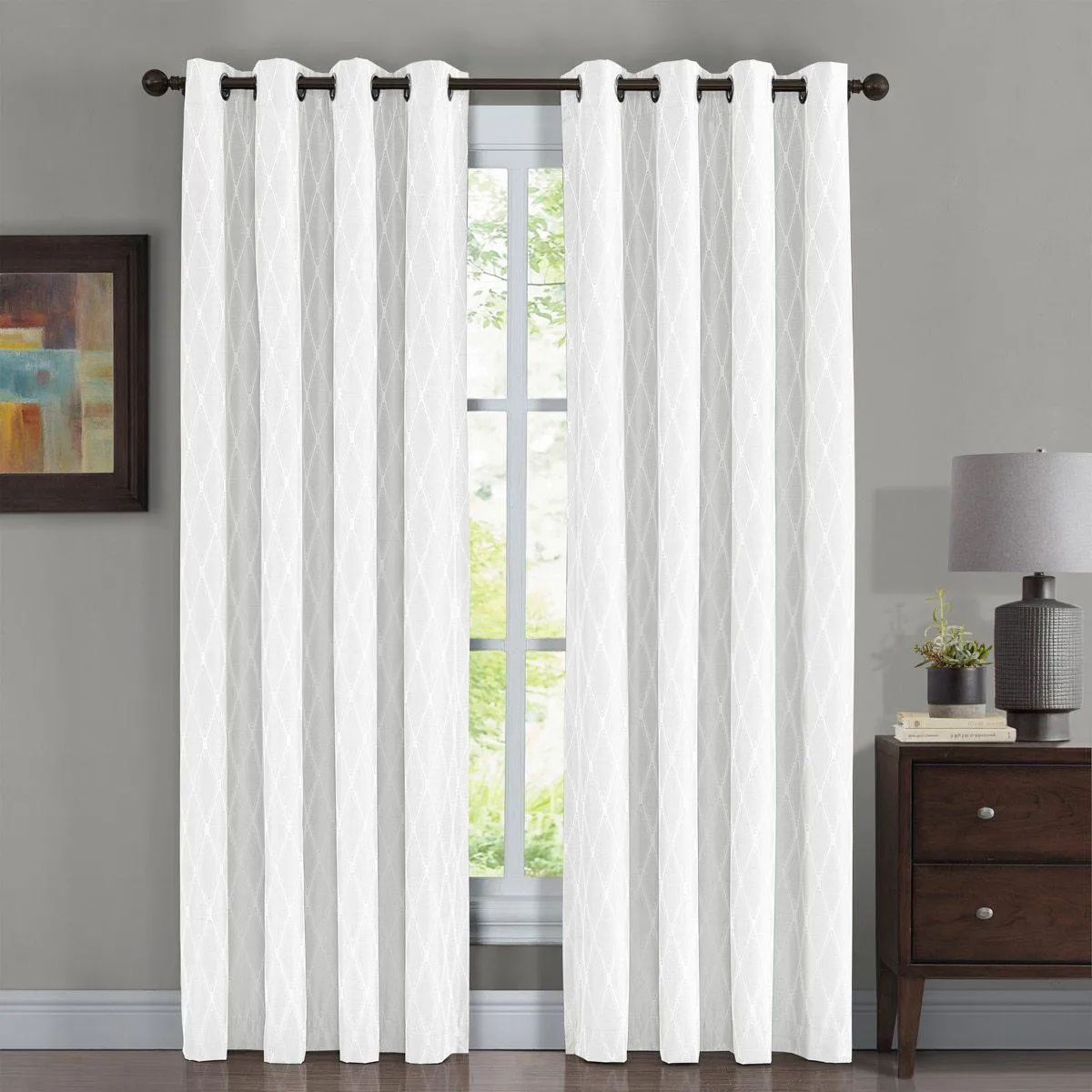 100% Blackout Curtain Jacquard Thermal Insulated Victoria Panels ( Set Of 2)