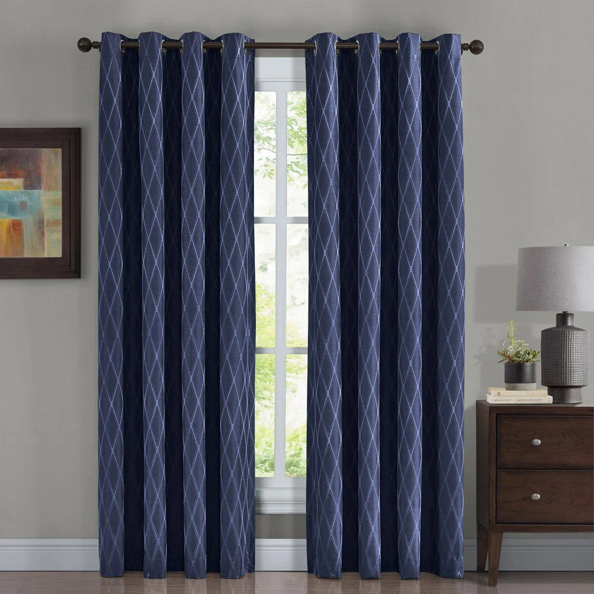 100% Blackout Curtain Jacquard Thermal Insulated Victoria Panels ( Set Of 2)