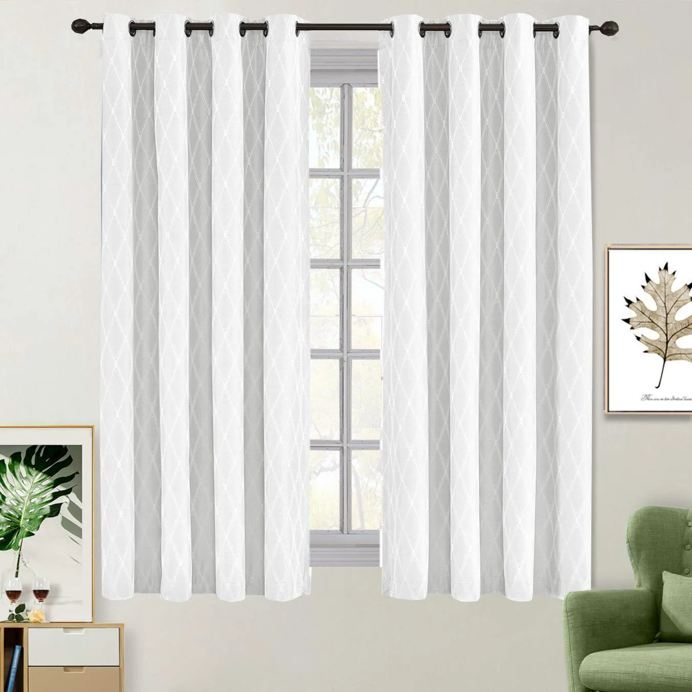 100% Blackout Curtain Jacquard Thermal Insulated Victoria Panels ( Set Of 2)