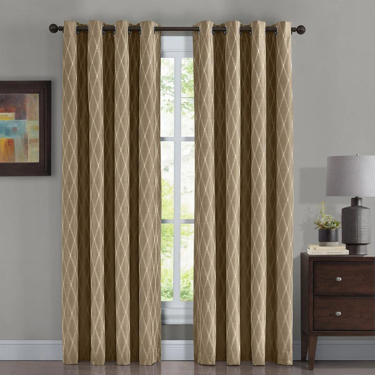 100% Blackout Curtain Jacquard Thermal Insulated Victoria Panels ( Set Of 2)