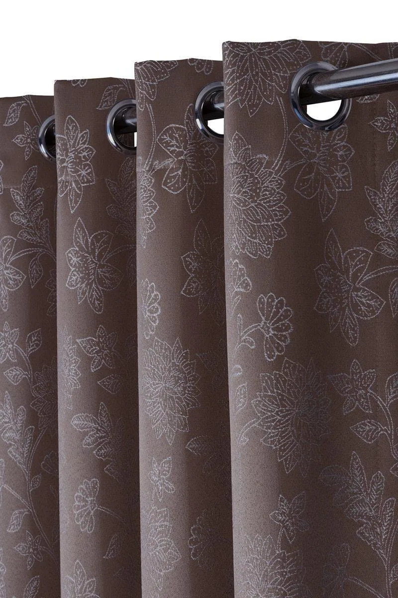 100% Blackout Curtain Panels Fannie - Woven Jacquard Triple Pass Thermal Insulated (Set of 2 Panels)