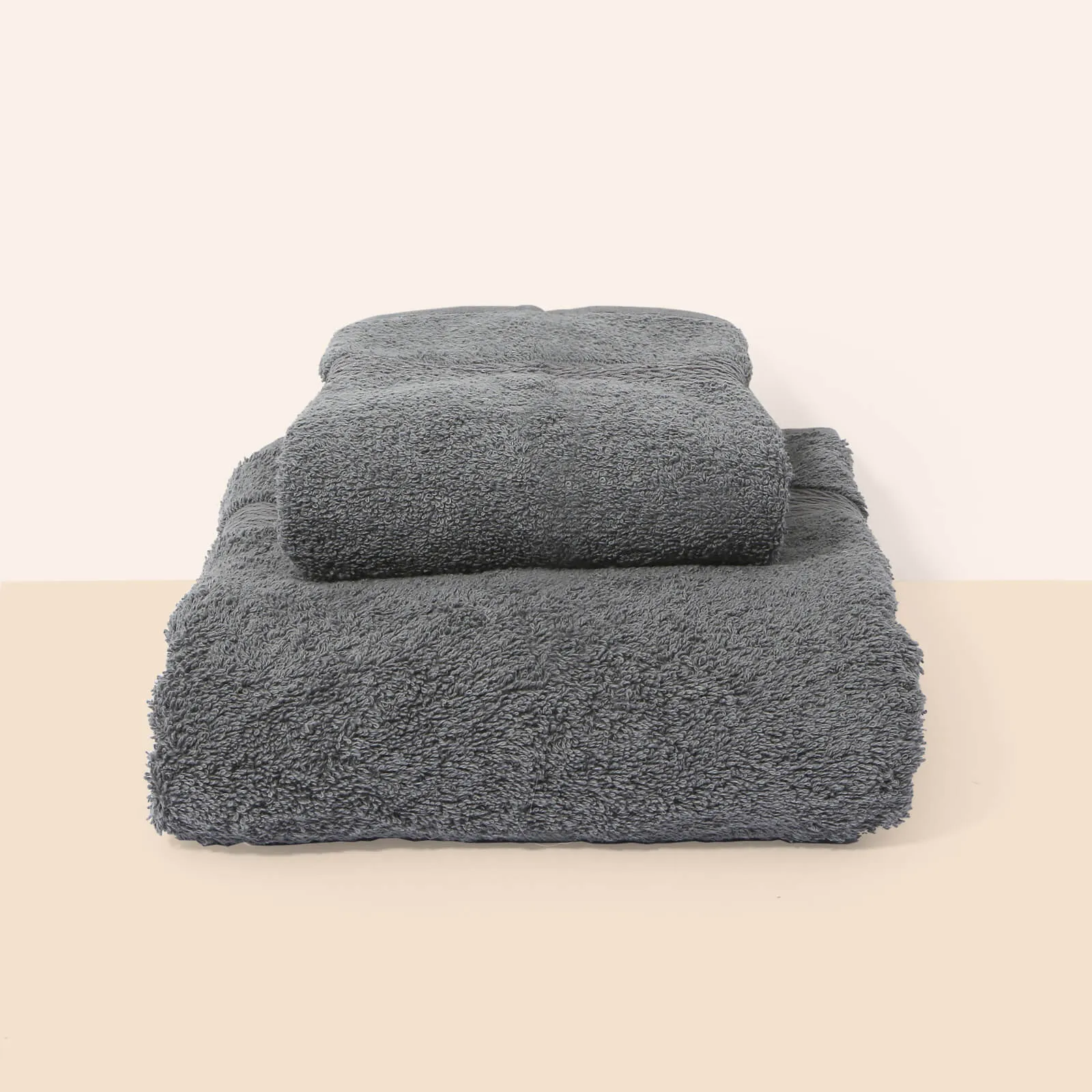 100% Cotton 2 Piece Towel Set - Charcoal