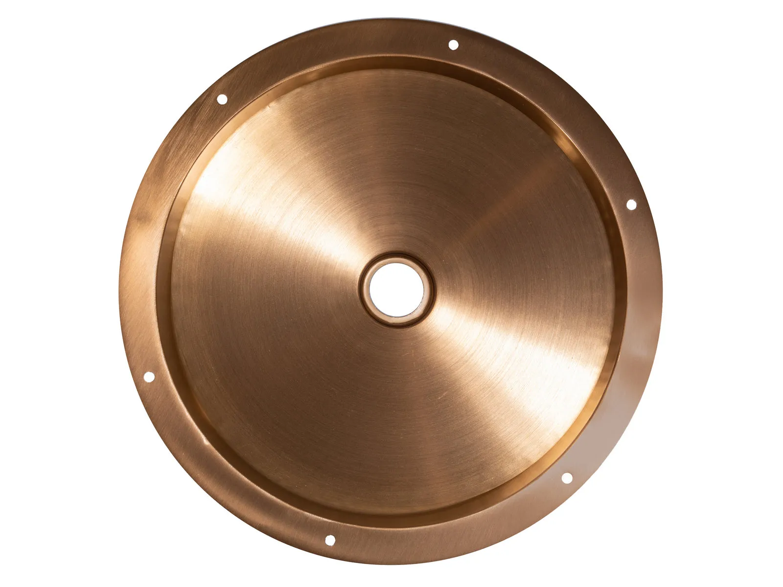 15" Round Stainless Steel Undermount Bathroom Sink with Drain in Rose Gold