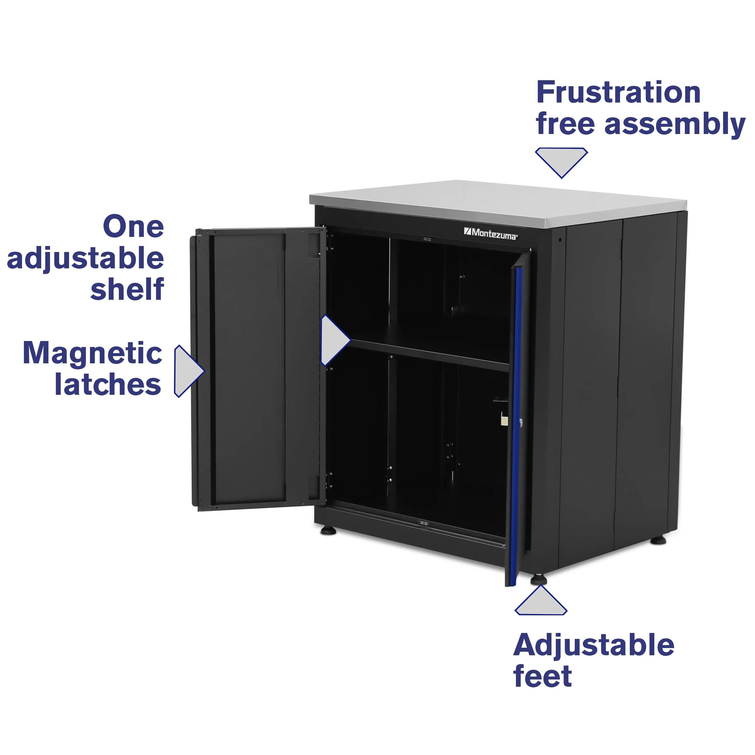 2-Door Base Cabinet with Stainless Steel Worktop