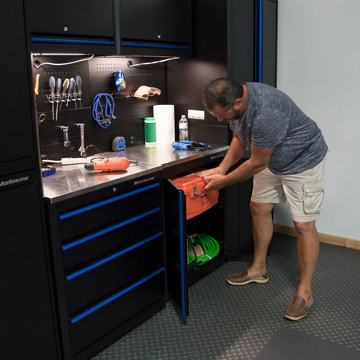 2-Door Base Cabinet with Stainless Steel Worktop