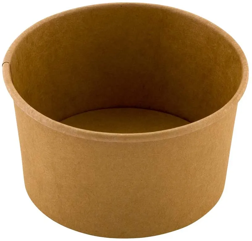 200-CT Disposable Kraft 8-OZ Ice Cream Cups - Large Hot and Cold To Go Cups. Perfect for Cafes - Eco-Friendly Recyclable Paper Cup