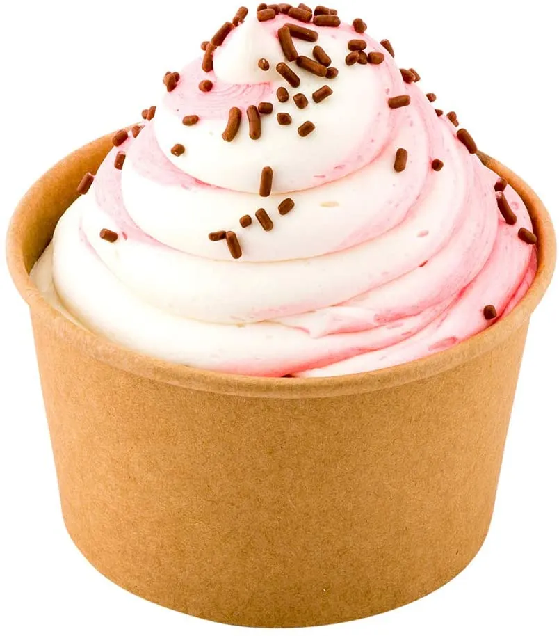 200-CT Disposable Kraft 8-OZ Ice Cream Cups - Large Hot and Cold To Go Cups. Perfect for Cafes - Eco-Friendly Recyclable Paper Cup