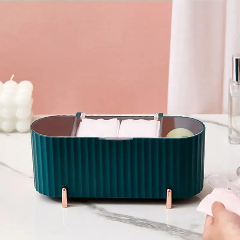 3 Compartments Cotton Swab Storage Box