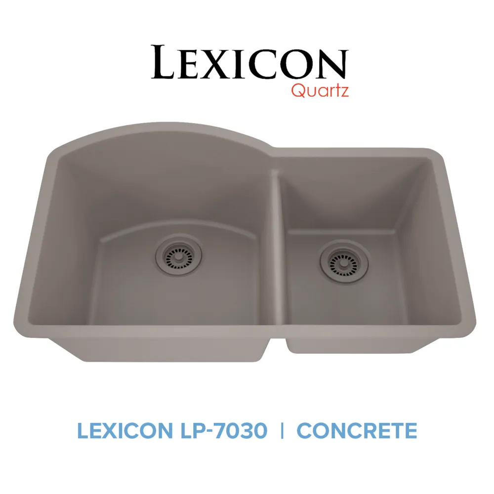 32" Double Bowl 70/30 Quartz Composite Sink