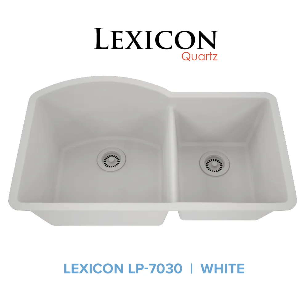 32" Double Bowl 70/30 Quartz Composite Sink