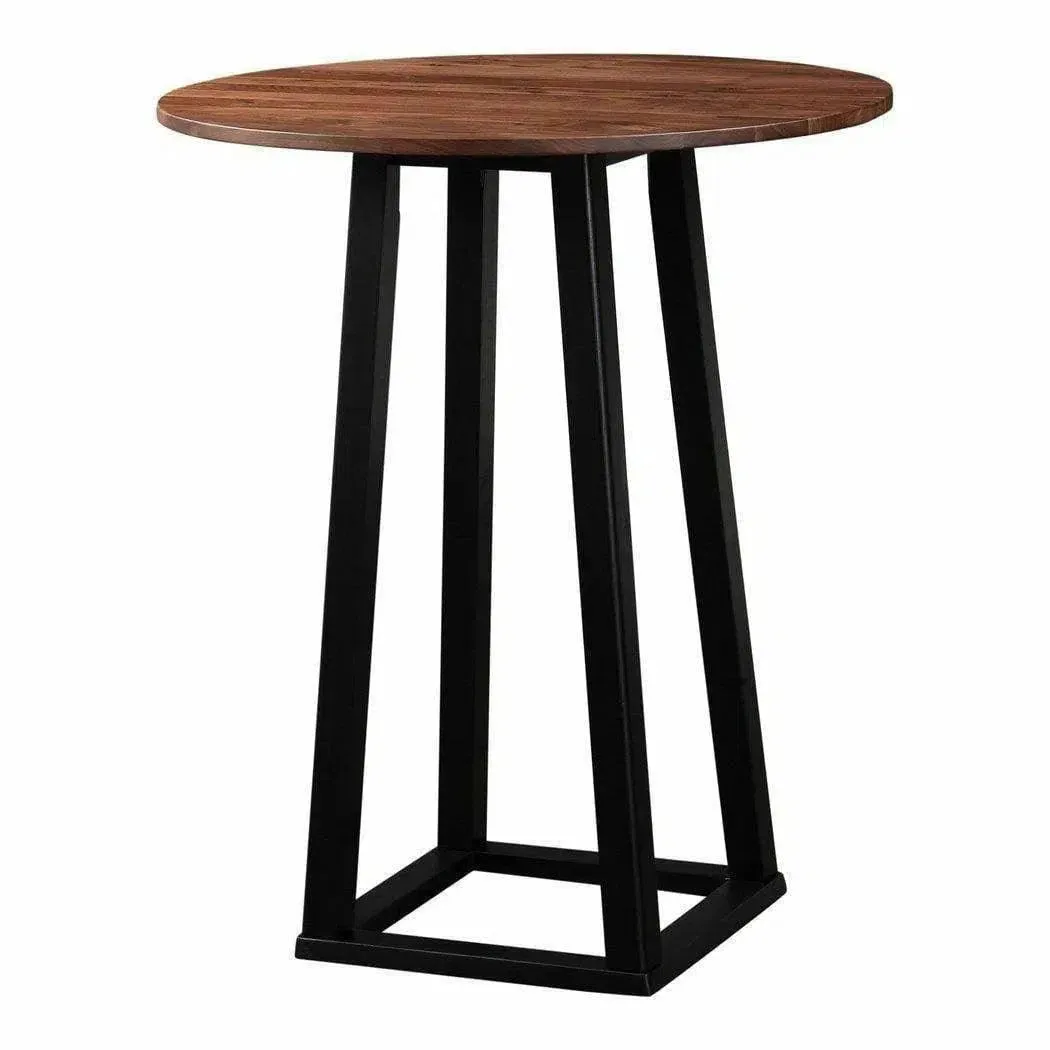 36" Round Solid Wood Bar Height Pub Table in Modern Brown