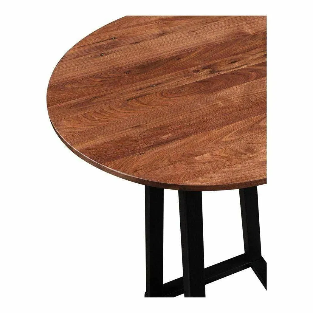 36" Round Solid Wood Bar Height Pub Table in Modern Brown