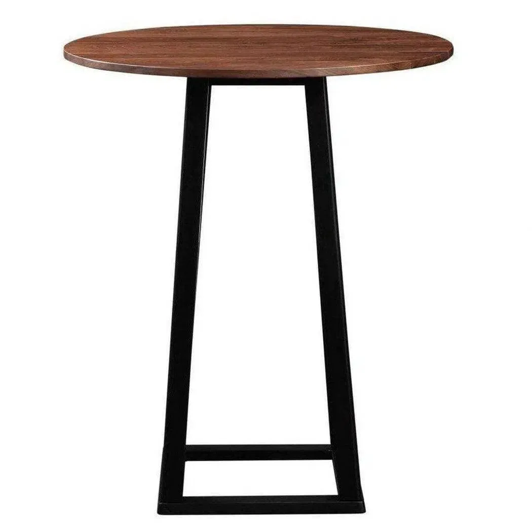 36" Round Solid Wood Bar Height Pub Table in Modern Brown