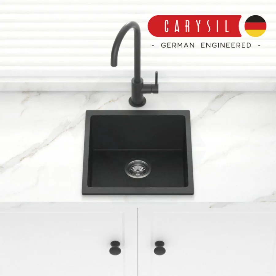 430x460x200mm Carysil Black Single Bowl Granite Kitchen/Laundry Sink Top/Under Mount