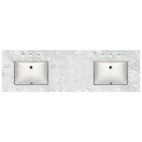 73" Wide x 22" Deep Prefab Vanity Top Bianca Carrera 2cm 4782