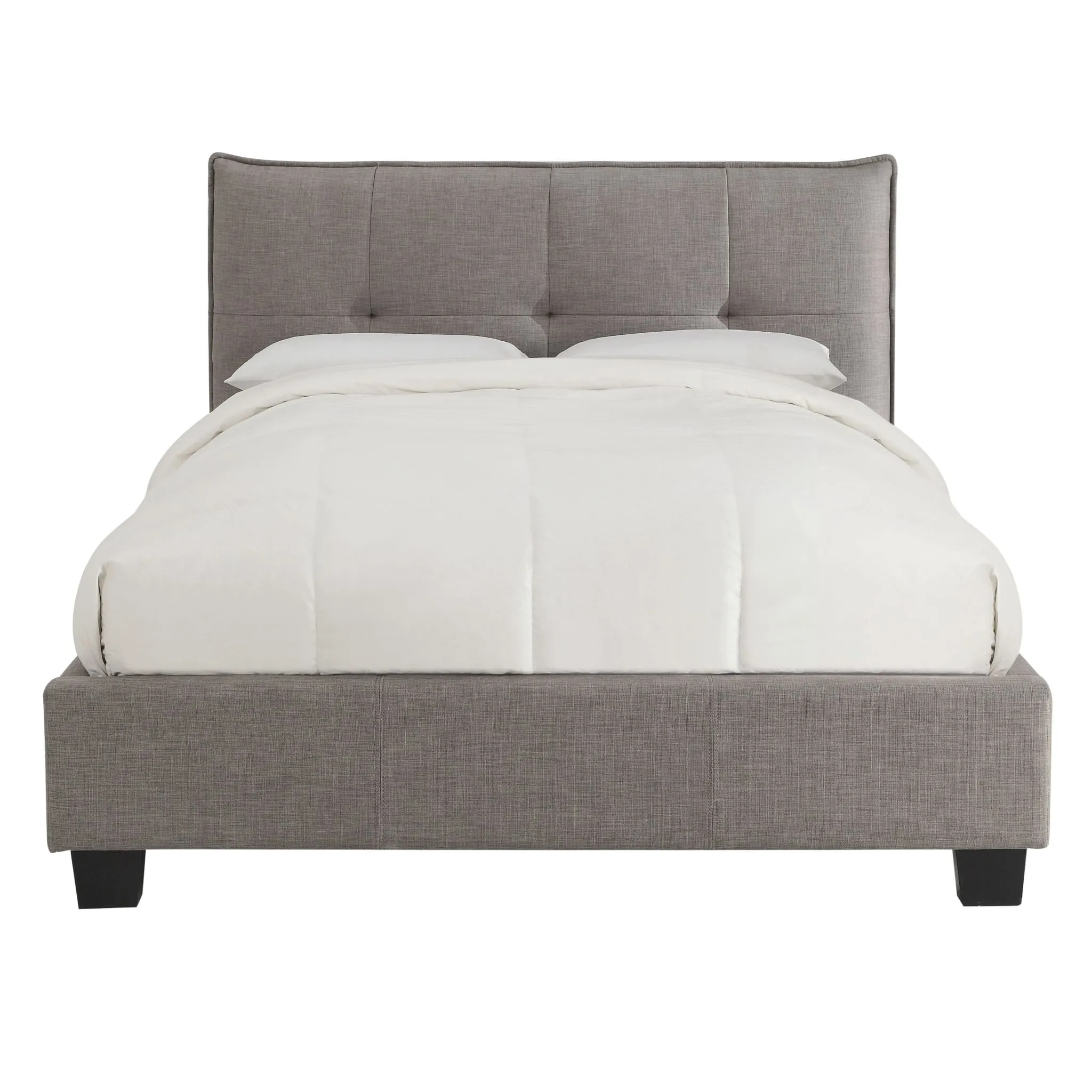 Adona Upholstered Platform Bed in Dolphin Linen