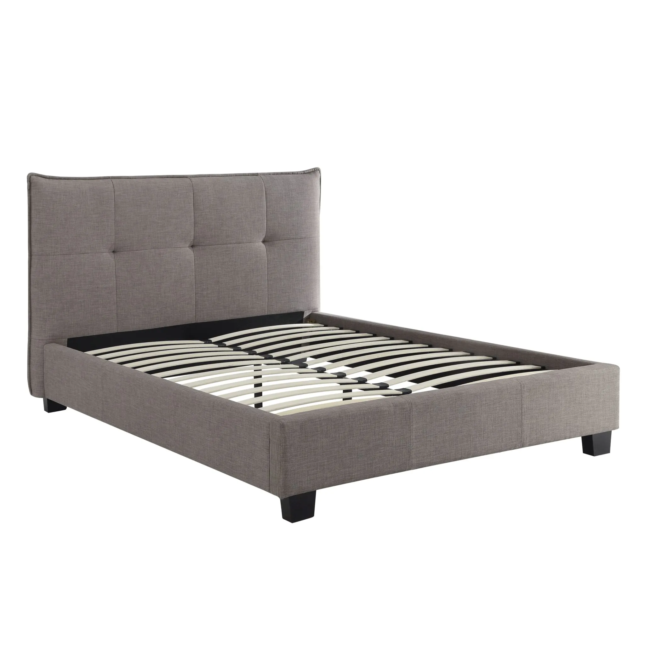 Adona Upholstered Platform Bed in Dolphin Linen