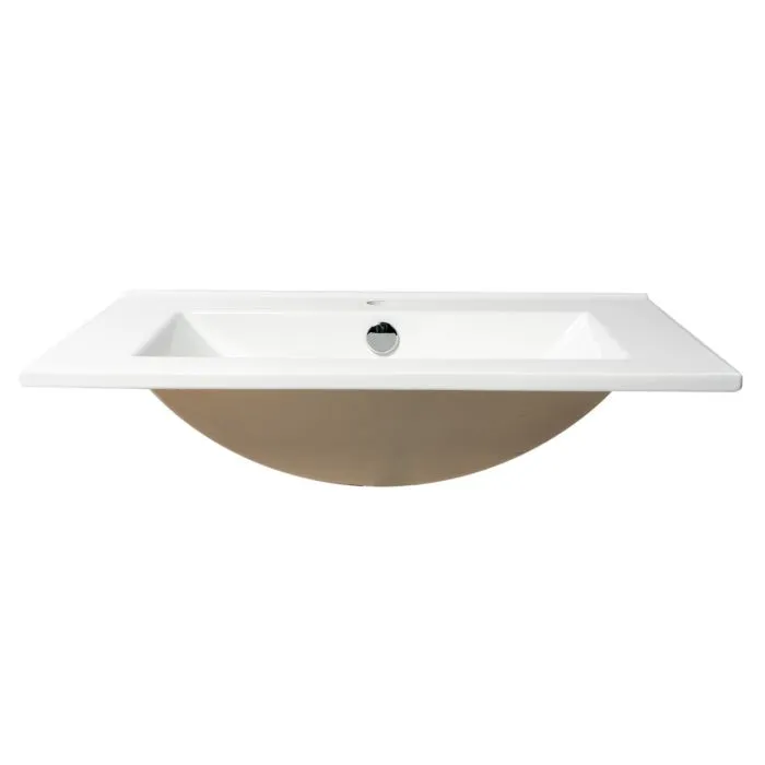 ALFI ABC803 White 25" Rectangular Drop In Ceramic Sink with Faucet Hole