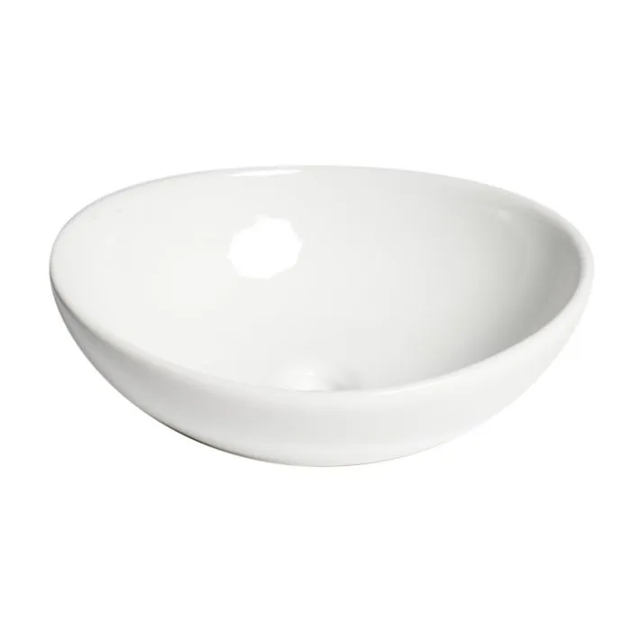 ALFI ABC913 White 16" Egg Shape Above Mount Ceramic Sink