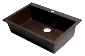 ALFI Brand 30" Drop-In Single Bowl Granite Composite Kitchen Sink