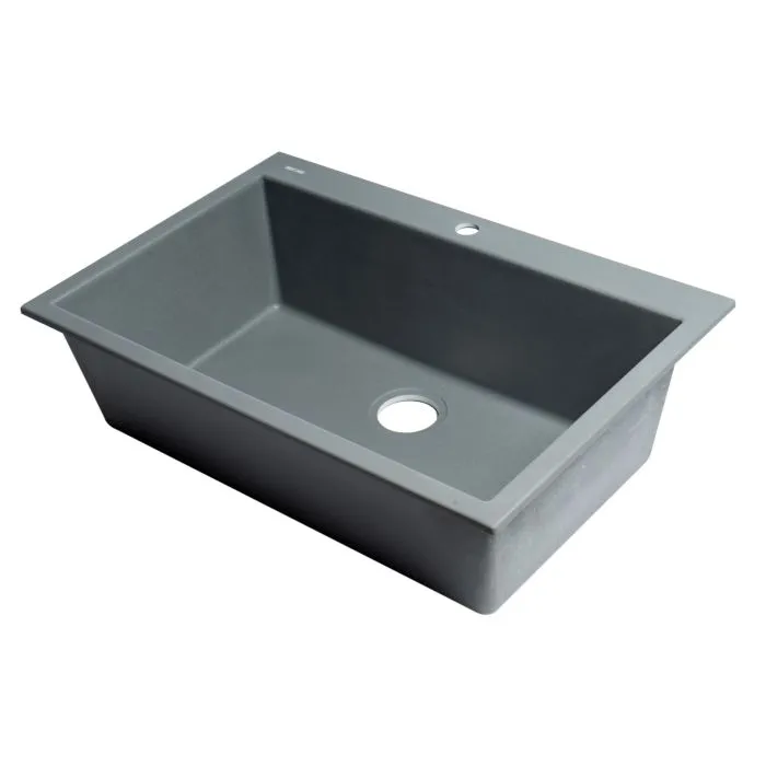 ALFI Brand 33" Single Bowl Drop In Granite Composite Kitchen Sink