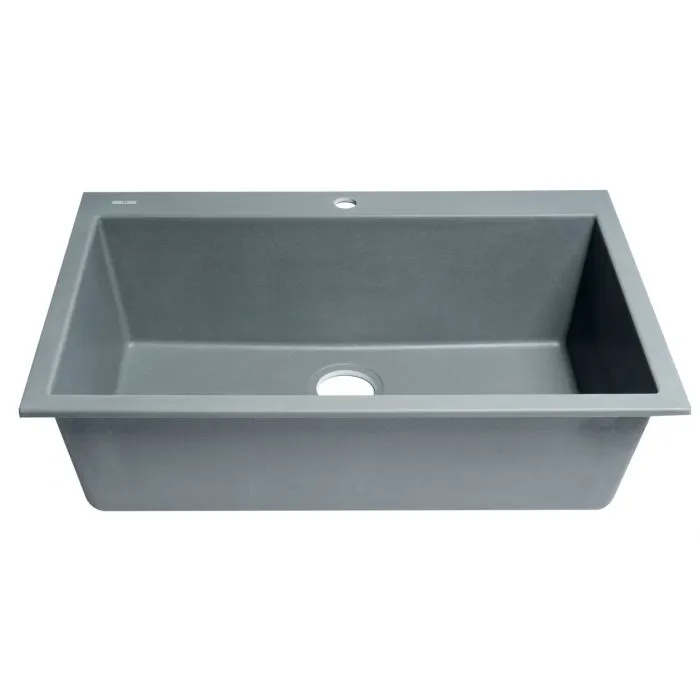 ALFI Brand 33" Single Bowl Drop In Granite Composite Kitchen Sink