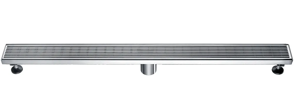 ALFI brand ABLD36D 36" Modern Stainless Steel Linear Shower Drain with Groove Lines