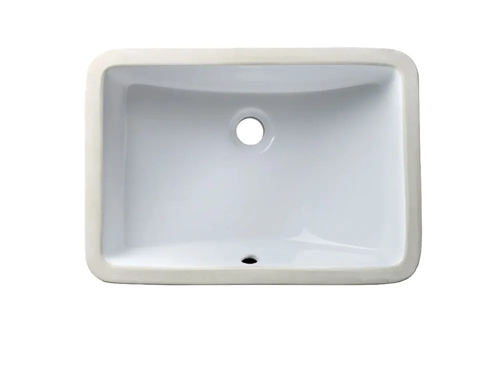 Allora USA - VCS-1116 - 11" x 16" x 7" Undermount Rectangular Bathroom Sink With Overflow - White