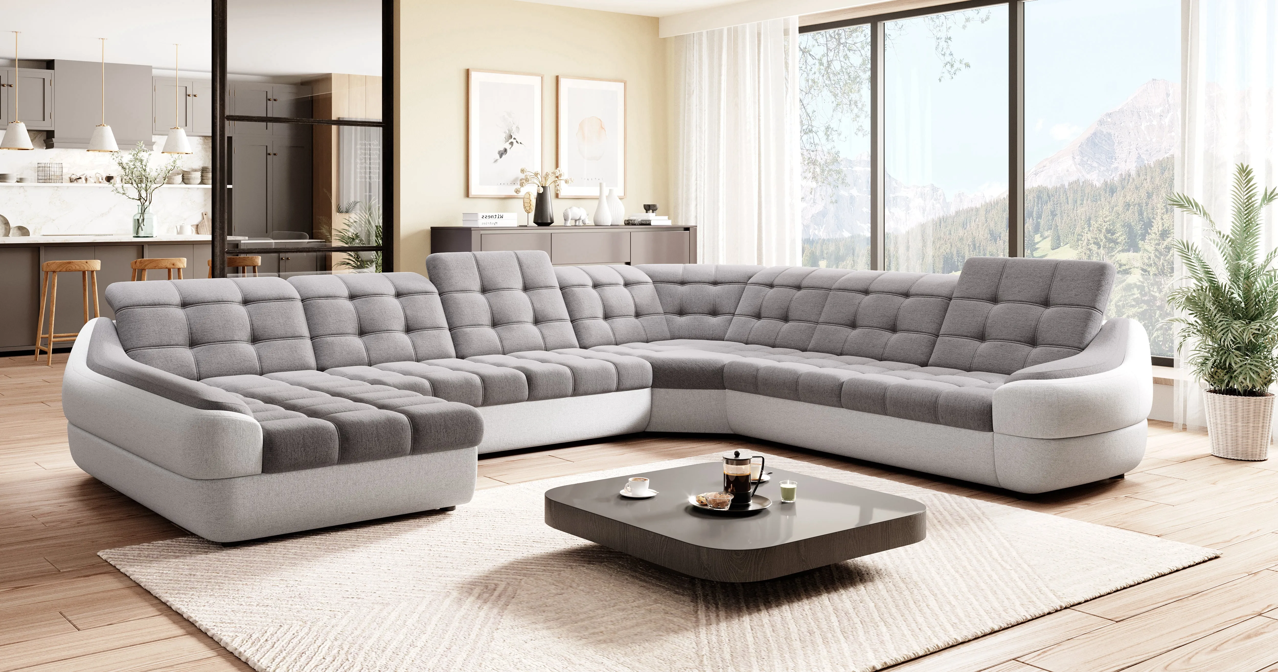 ALVARO XL 153"x 122"x 74.5" Wide Sleeper Sectional with Storage