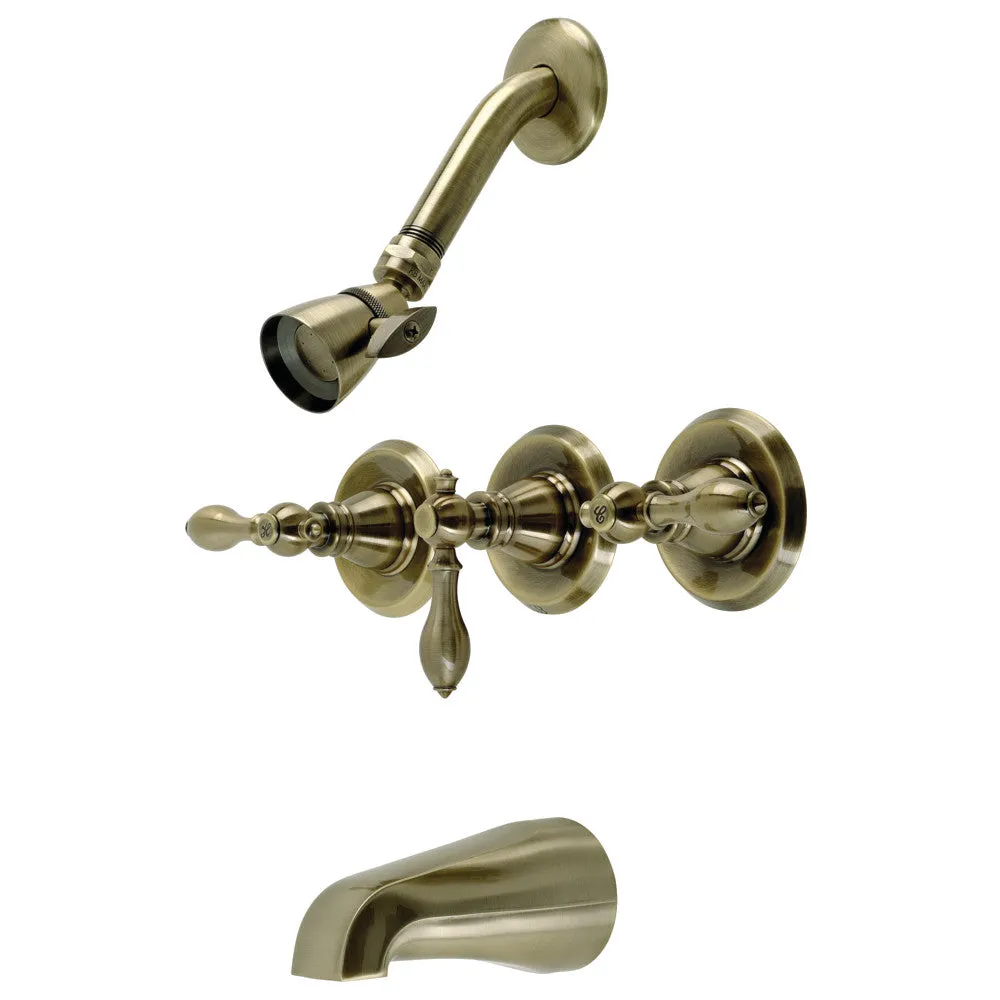 American Classic Three-Handle Tub and Shower Faucet