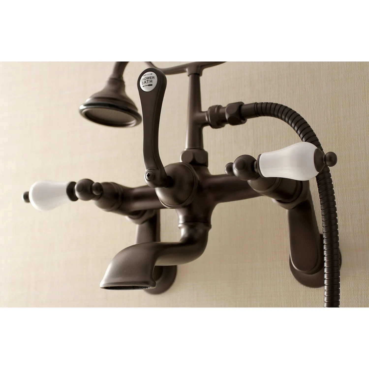 Aqua Vintage Wall Mount Tub Faucet with Hand Shower