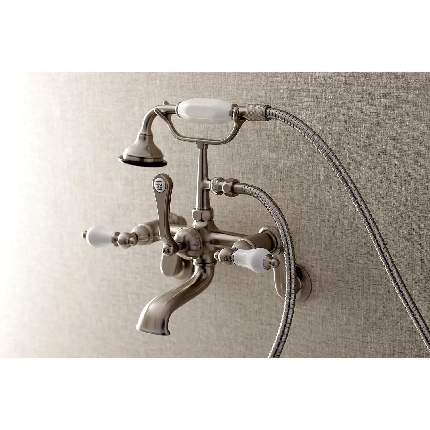 Aqua Vintage Wall Mount Tub Faucet with Hand Shower