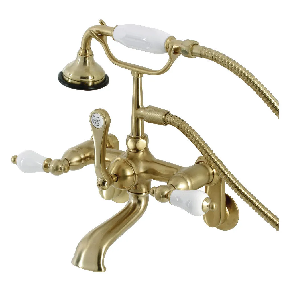 Aqua Vintage Wall Mount Tub Faucet with Hand Shower