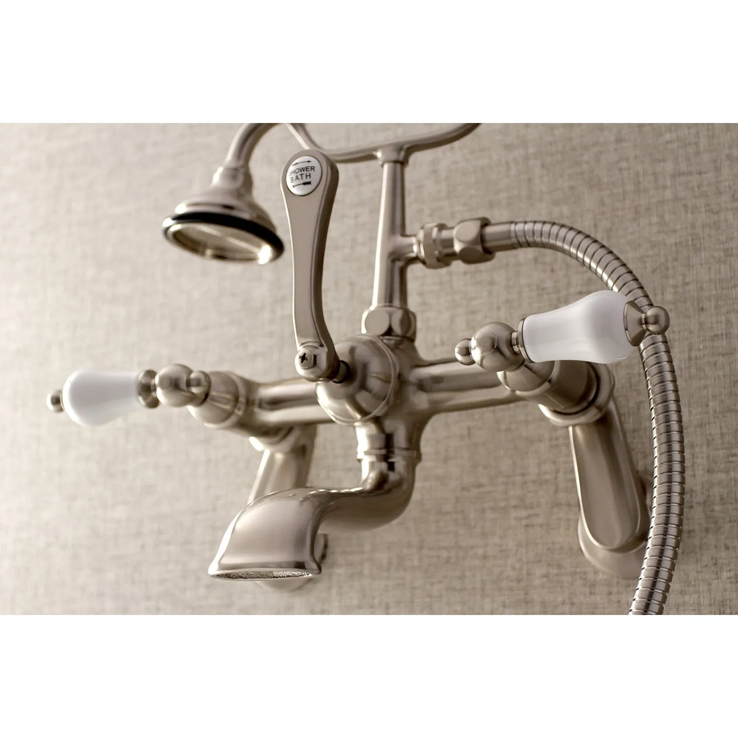 Aqua Vintage Wall Mount Tub Faucet with Hand Shower