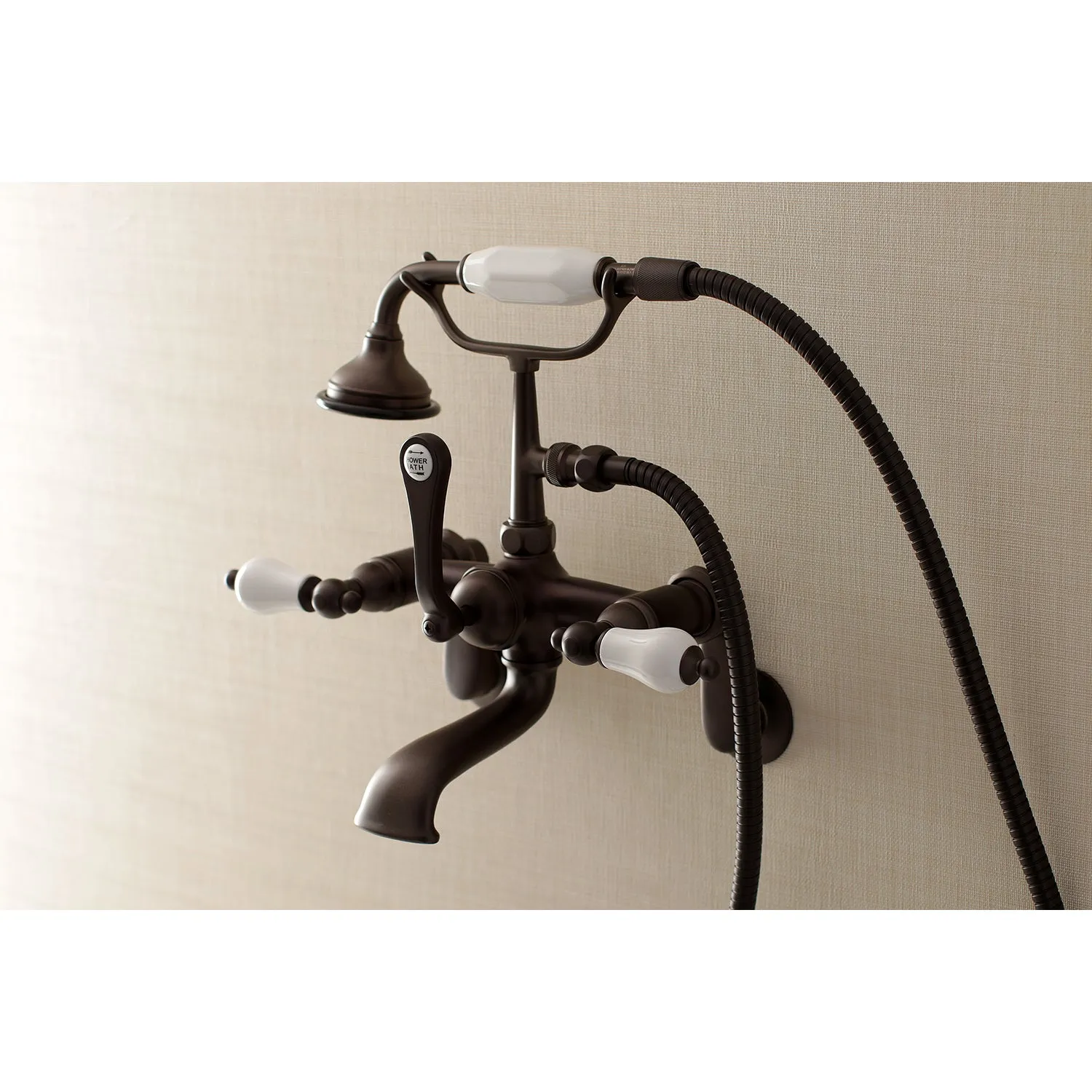 Aqua Vintage Wall Mount Tub Faucet with Hand Shower