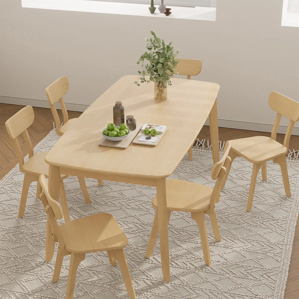 Ballet Dining Table (1.8m) with 6 Chairs Package