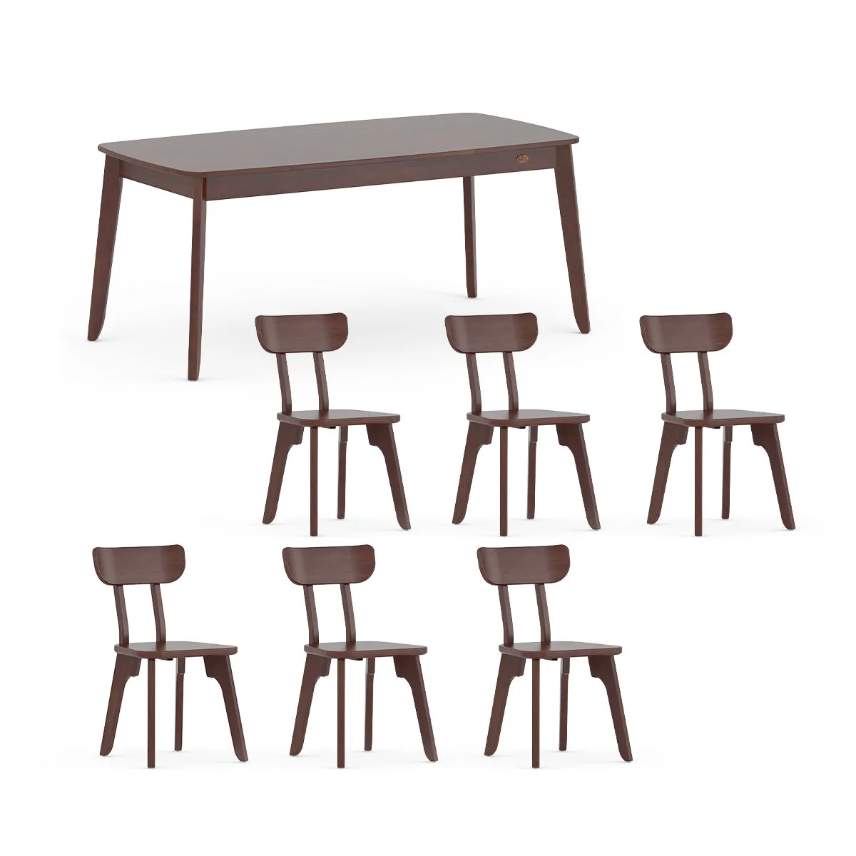 Ballet Dining Table (1.8m) with 6 Chairs Package