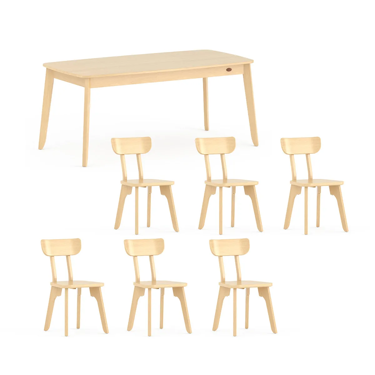 Ballet Dining Table (1.8m) with 6 Chairs Package