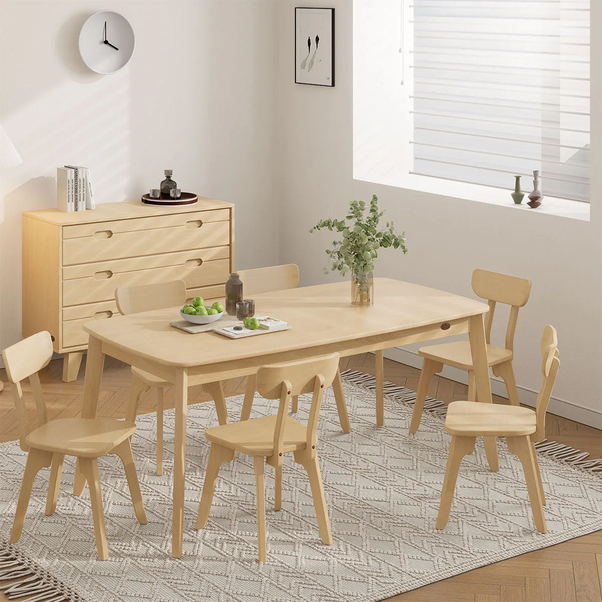 Ballet Dining Table (1.8m) with 6 Chairs Package