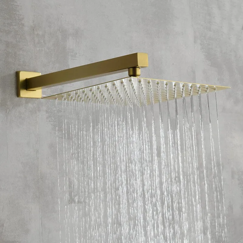 Bathroom Shower System 10'' Wall Mounted Shower Head with Rough-in Valve