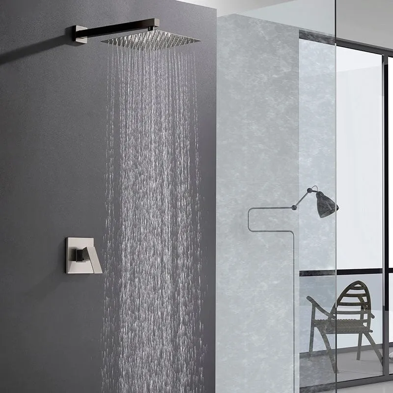 Bathroom Shower System 10'' Wall Mounted Shower Head with Rough-in Valve