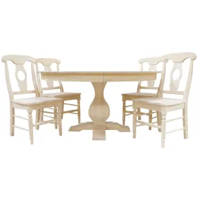 BingLTD - 30" Tall Miller Round Dining Table Set for Kitchen, Dining Room with 4 Built Chairs