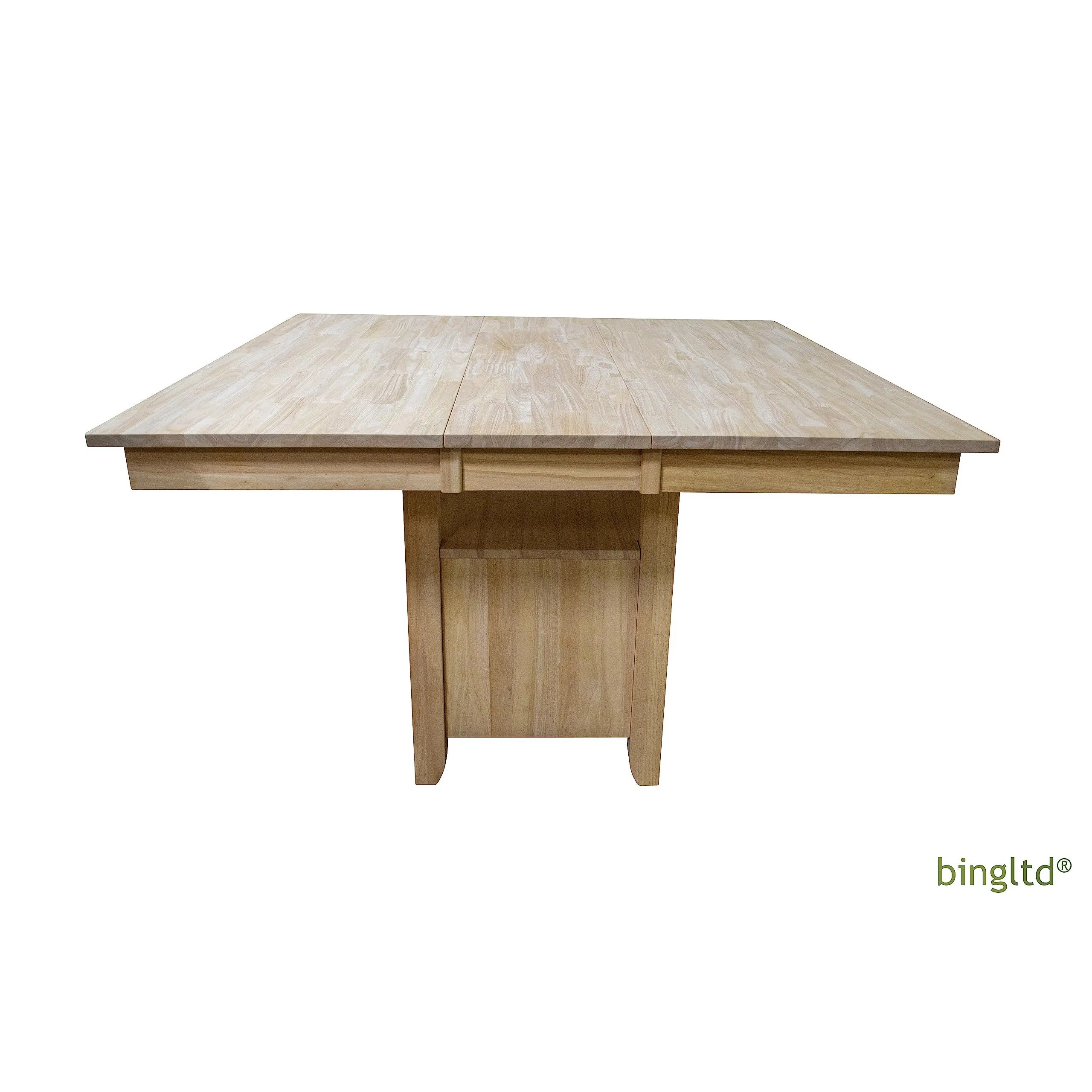 BingLTD - 54" Long 36" Tall Ember Gathering Table with Square Storage Base - Unfinished (TT-B-42541-FLY-RW-UNF)