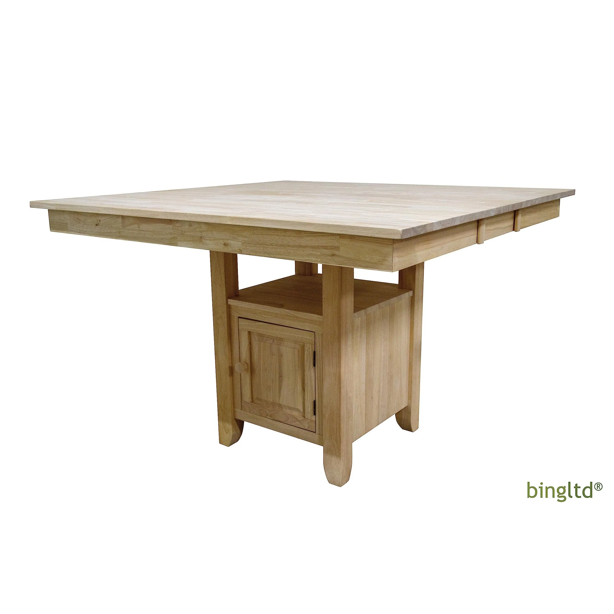 BingLTD - 54" Long 36" Tall Ember Gathering Table with Square Storage Base - Unfinished (TT-B-42541-FLY-RW-UNF)