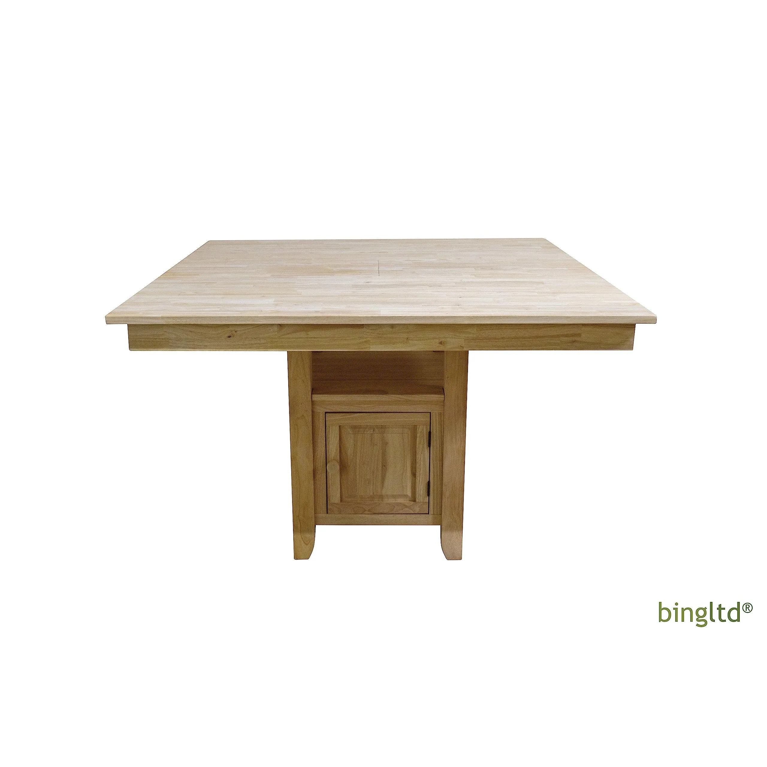 BingLTD - 54" Long 36" Tall Ember Gathering Table with Square Storage Base - Unfinished (TT-B-42541-FLY-RW-UNF)