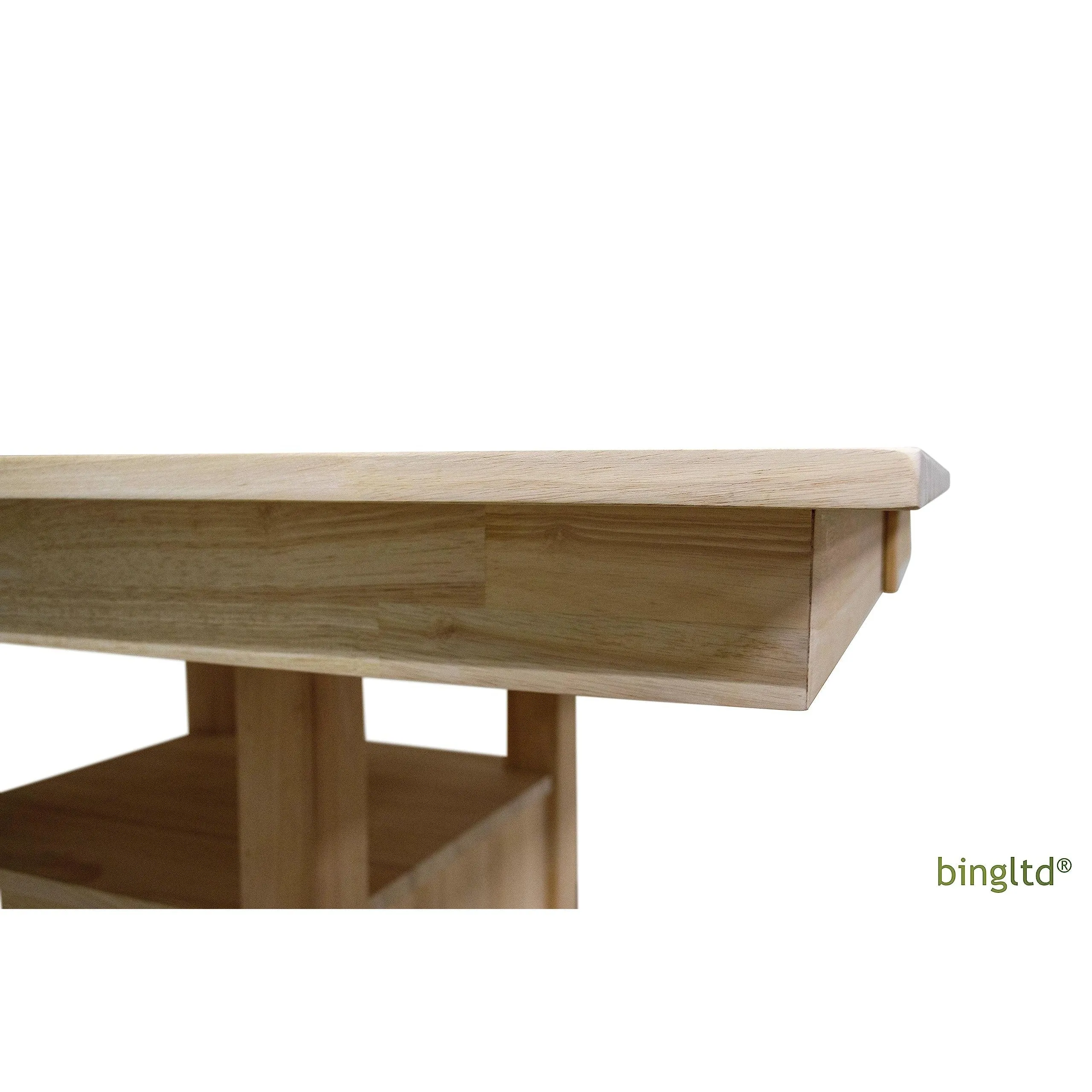 BingLTD - 54" Long 36" Tall Ember Gathering Table with Square Storage Base - Unfinished (TT-B-42541-FLY-RW-UNF)