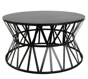 Black Round Coffee Table 900mm Karon Coffee Table