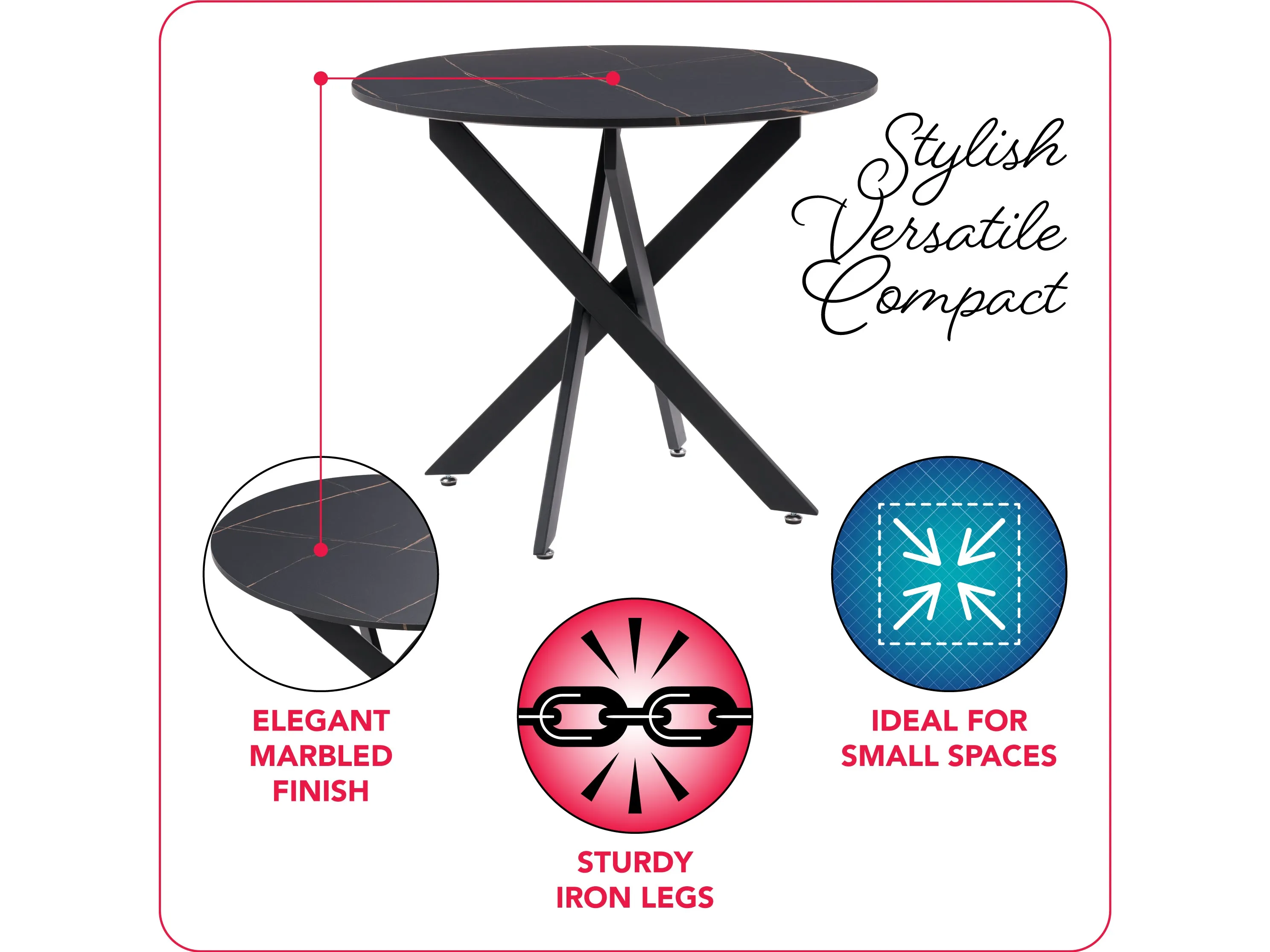 Black Round Dining Table