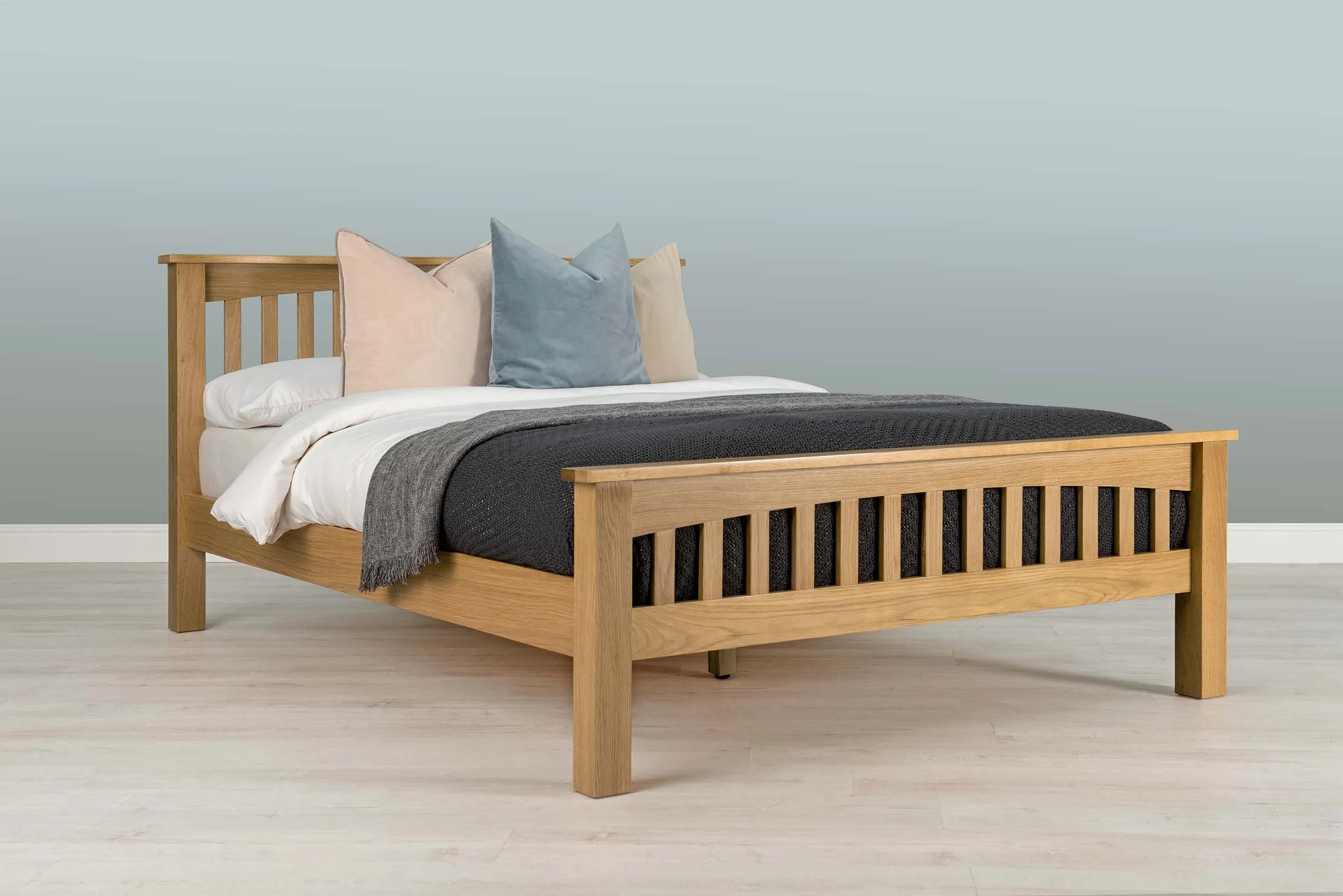 Boston Solid Natural Oak Bed Frame - 6ft Super King